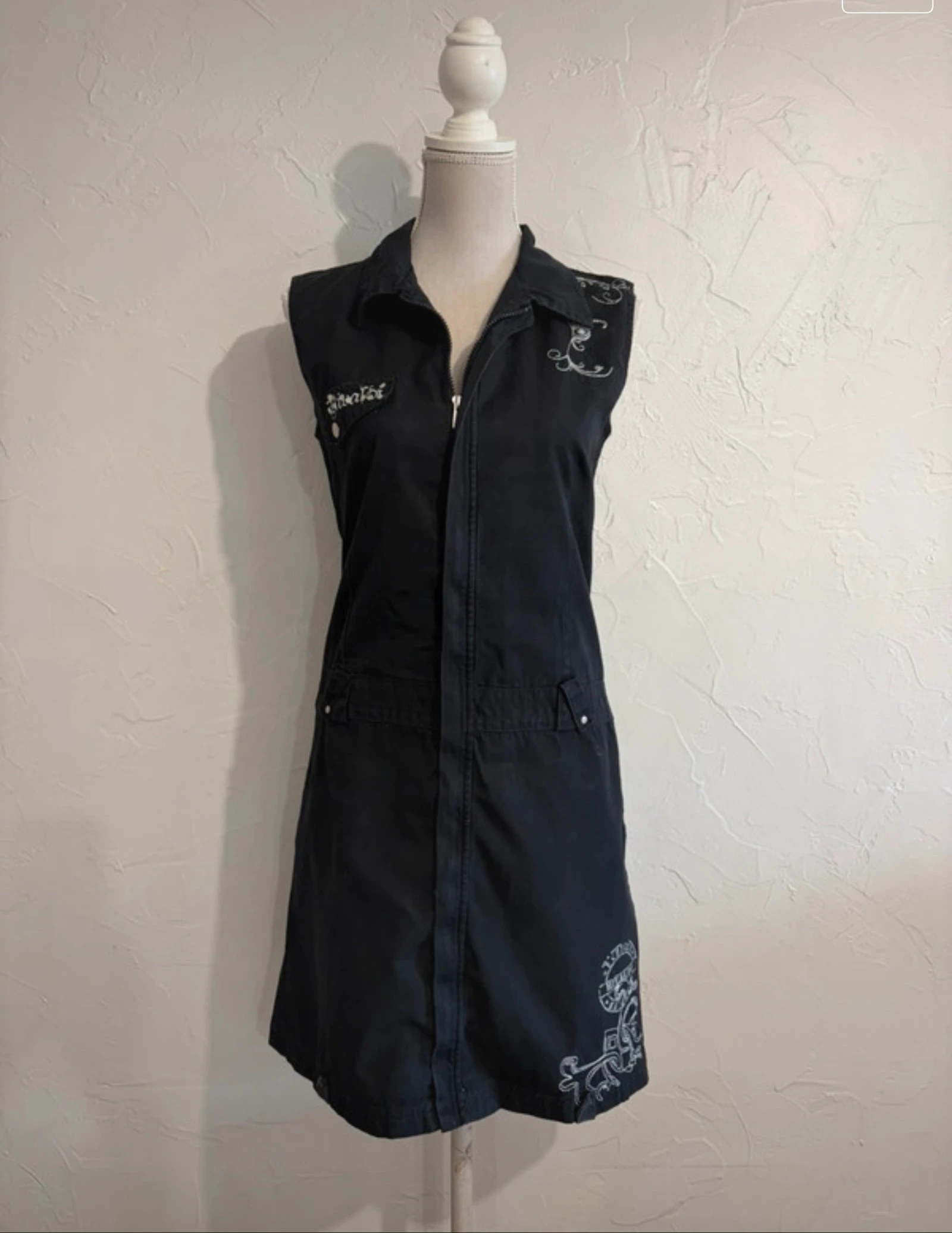 Vestido preto vintage com zíper anos 2000 tamanho 40 Rivaldi – photo 2